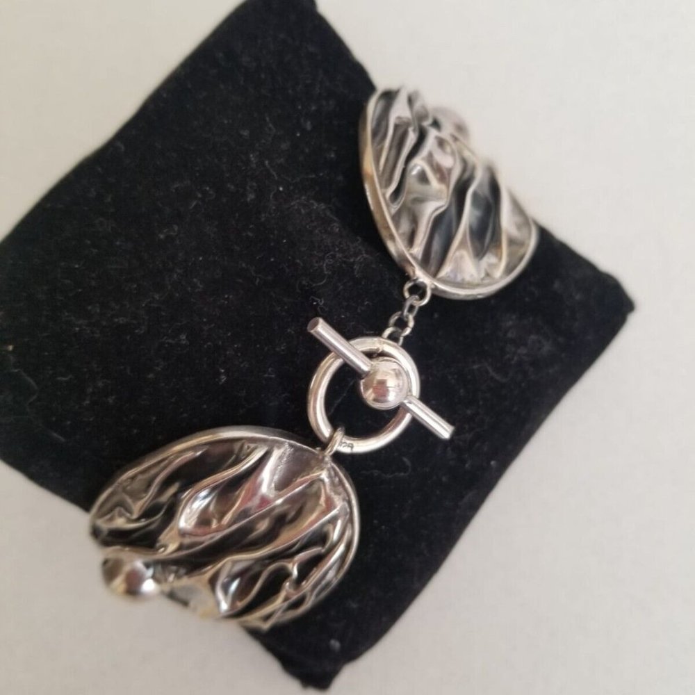 Solid Sterling Silver Oxidized Handcrafted Cascad… - image 2